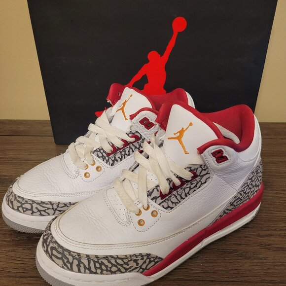 Nike Air Jordan 3 Retro (GS) Cardinal Red White Yellow 398614-126 6Y